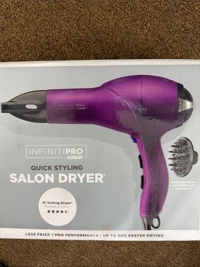 InfinitiPro Purple Quick Styling Salon Hair Dryer
